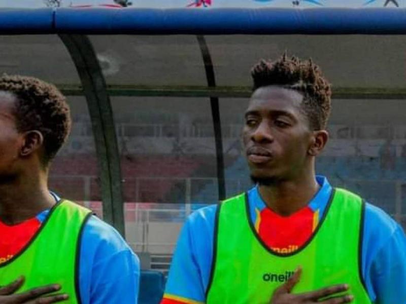 Merveille Kikasa et Jean-Marc Makusu, lors de la rencontre RDC - Congo Brazzaville, au stade des martyrs de Kinshasa.