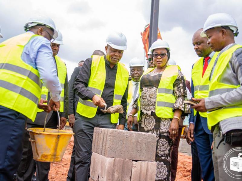 Le président de la CENI, Denis Kadima lors du lancement des travaux de construction de l'entrepôt de la centrale électorale à Kingabwa