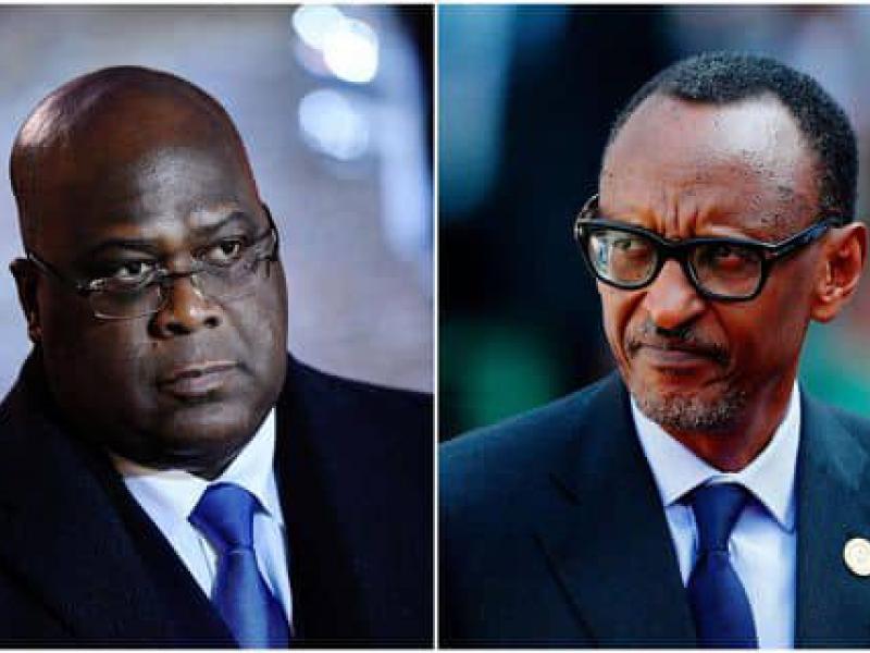 Le président de la RDC Félix Tshisekedi et le président rwandais Paul Kagame