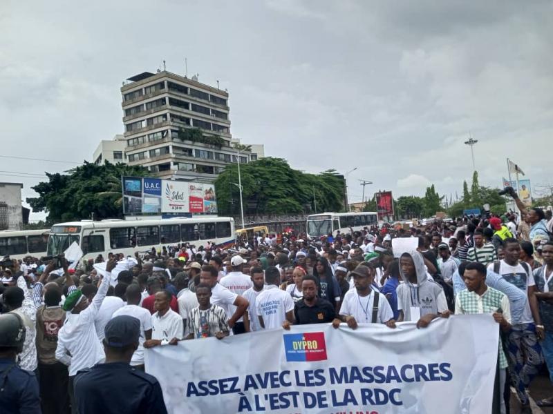 Mobilisation de la Dypro devant l'ambassade américaine et la Monusco
