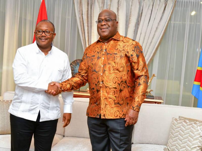 Le président de la Guinée-Bissau Umaro Sissoco et Félix Tshisekedi, président de la RDC