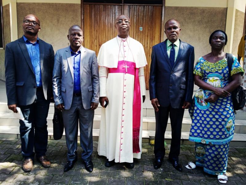Monseigneur Tshomba et la nouvelle equipe du CALCC