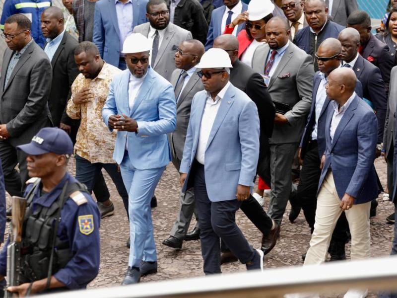 Le Premier ministre Sama Lukonde lors de sa visite d'inspection à Ndolo, ce jeudi 05 janvier 2022