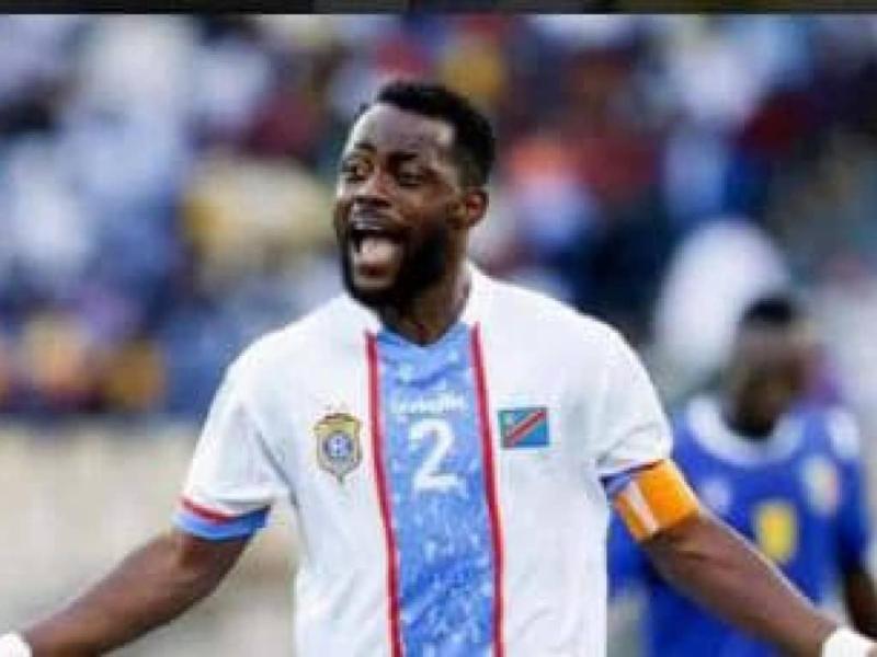 Le capitaine des Léopards locaux de la RDC, Djos Issama Mpeko, en pleine célébration d'un but. [Photo d'illustration]