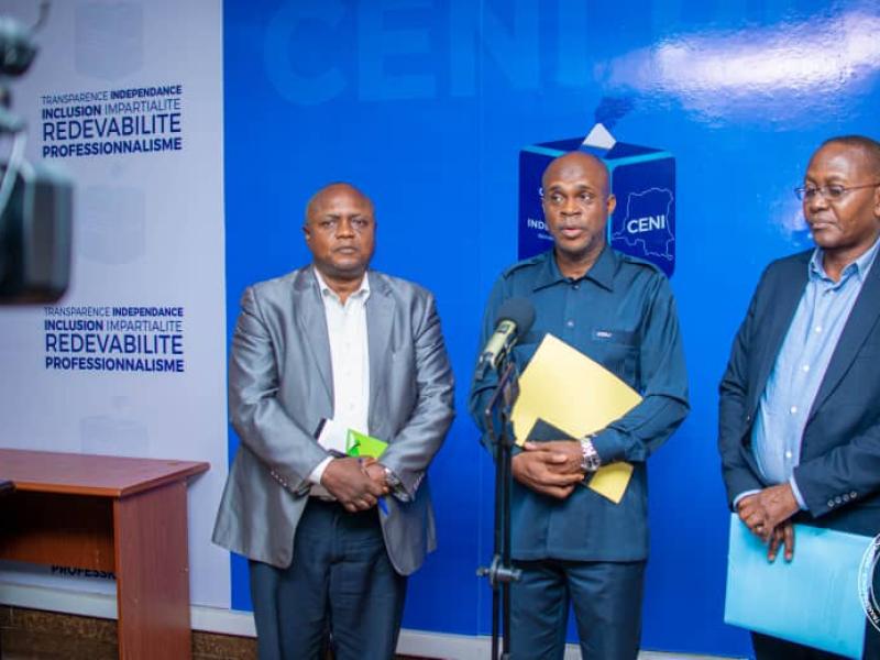 Les membres de la mission d'observation électorale citoyenne CENCO-ECC après leur échange avec le président de la CENI, mercredi 18 janvier 2023