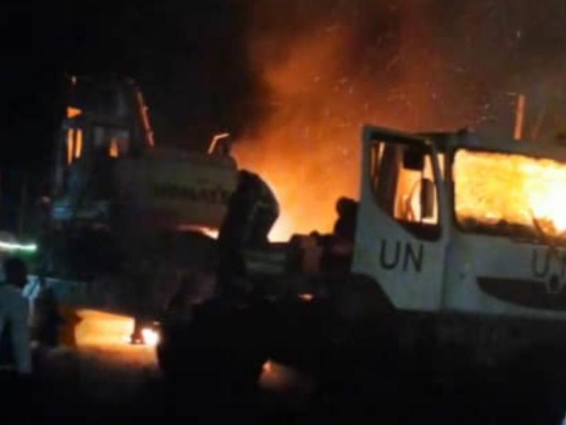 Des camions de la MONUSCO incendiés par la population à kanyaruchinya dans le territoire de Nyiragongo [photo d'illustration]