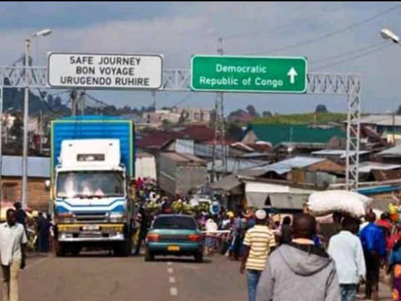 Petite barrière de Ruzizi 2 située dans la ville de Bukavu à la frontière de la RDC avec le Rwanda