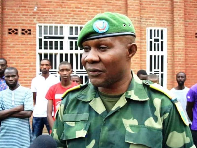 Le Lieutenant-Colonnel Njike Kaiko Guillaume porte-parole des opérations Sokola 2 et du Gouverneur de Province du Nord-Kivu