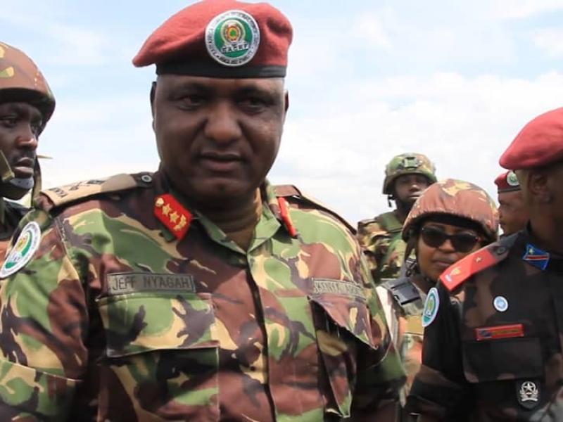 Le Général Major Jeff Nyagah, commandant de la force régionale de l'EAC en République Démocratique du Congo