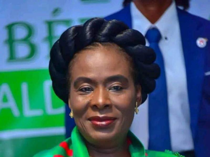 L'Autorité morale de ALDEC, Adèle Kayinda Mahina, ministre d'État chargée du portefeuille.