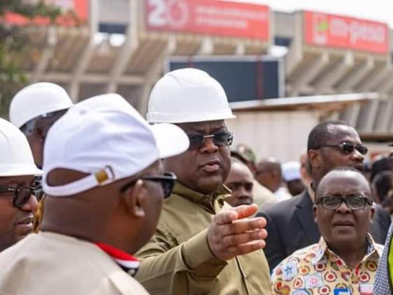 Félix Tshisekedi lors de sa descente au stade des martyrs de Kinshasa