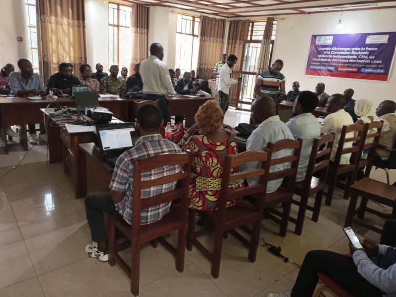 Les journalistes en formation avec la CENI et l'UNPC au Nord-Kivu