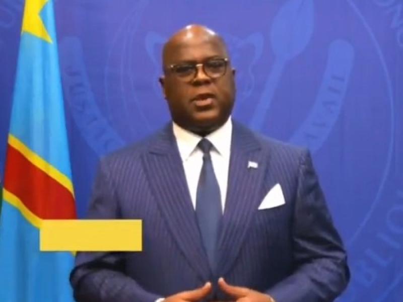 Le Président de la République, Félix Tshisekedi lors de son allocution à l'occasion de la célébration du 63 ème anniversaire de l'indépendance de la RDC
