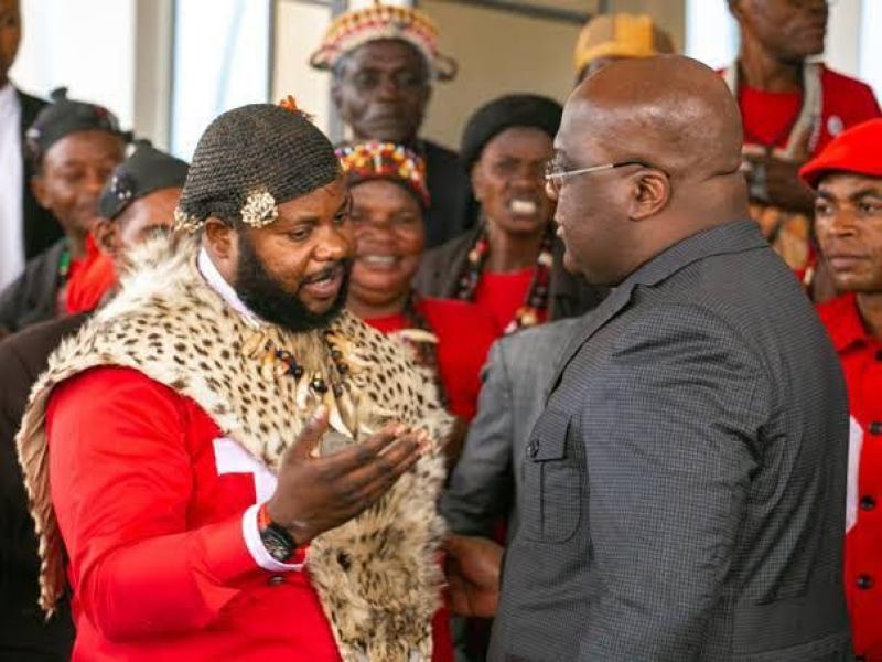 En tête d'une délégation, le Roi Mini Kongo, Fabrice Kavabioko Zombi reçu par le Chef de l'État, Félix Tshisekedi [ Photo d'illustration]