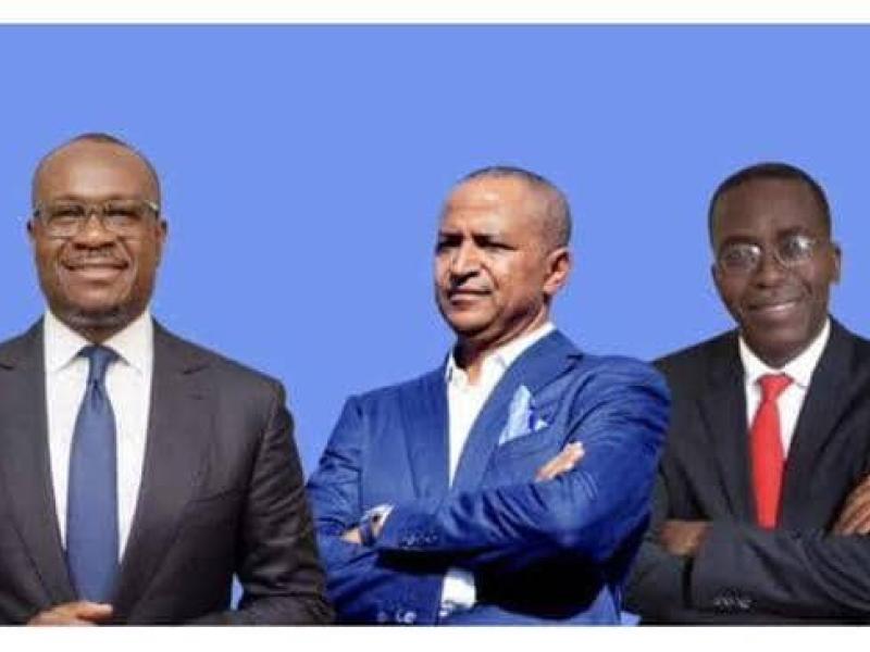 De gauche à droite, Delly Sessanga, Moïse Katumbi et Matata Ponyo.
