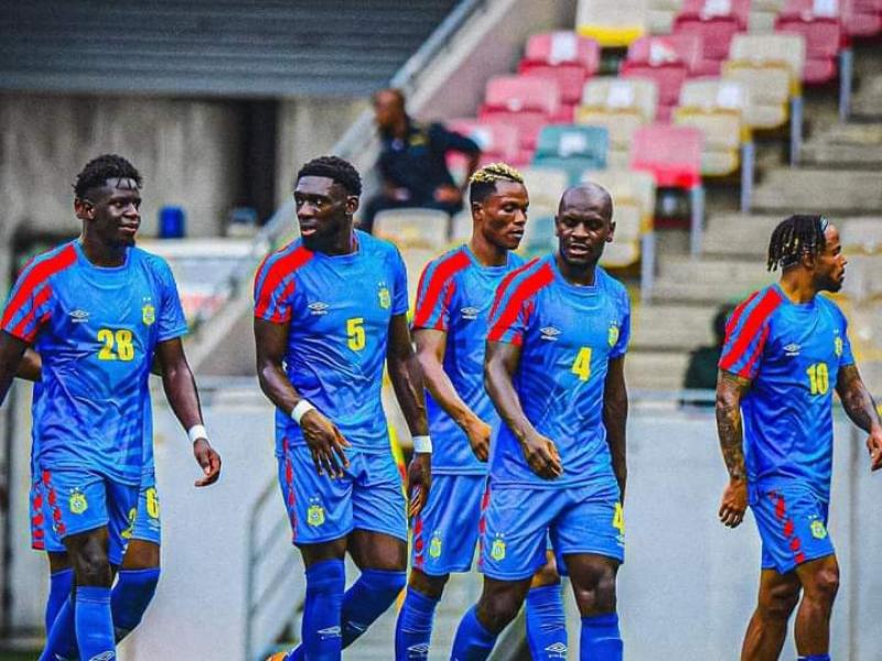 Les Léopards de la RDC lors d'un match amical à Douala.