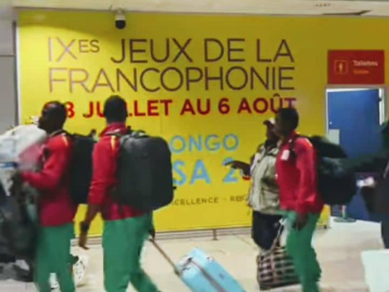La délégation du Burkina Faso à l'aéroport international de N'djili.