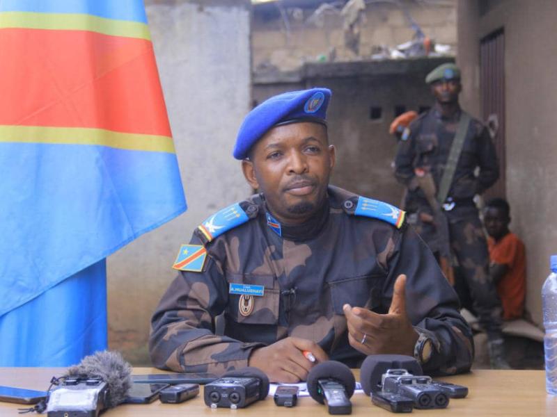 Capitaine Antony Mwalushay porte-parole des opérations Sokola 1 Gran-Nord.