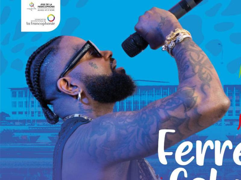 L'affiche du concert de Ferré Gola à l'esplanade du palais du peuple.