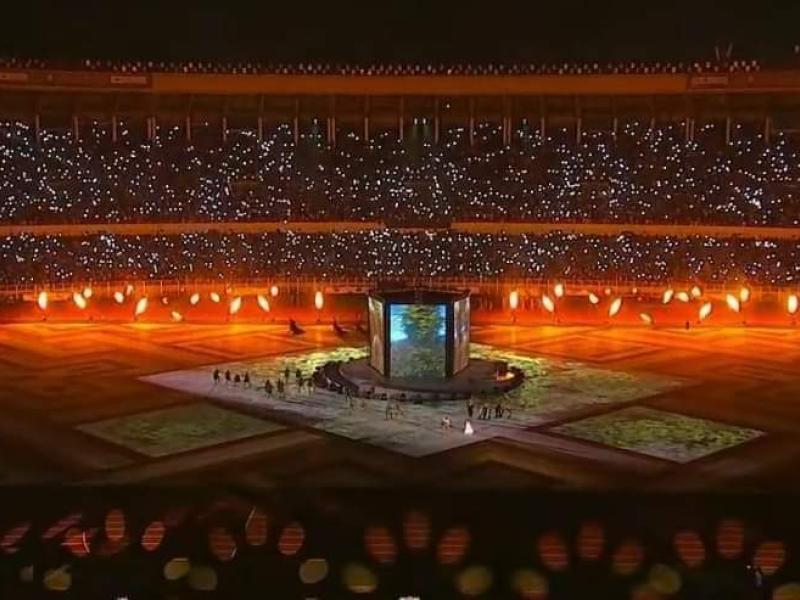Vue du stade des martyrs lors de l'ouverture des IXès Jeux de la Francophonie.