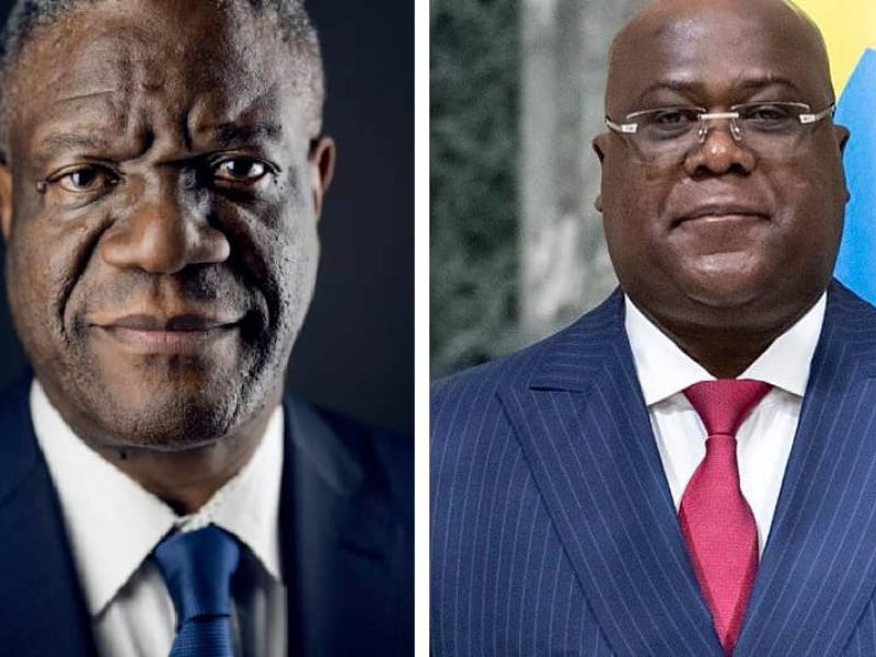 De gauche à droite, Le Prix Nobel Dénis Mukwege et le chef de l'État Félix Tshisekedi