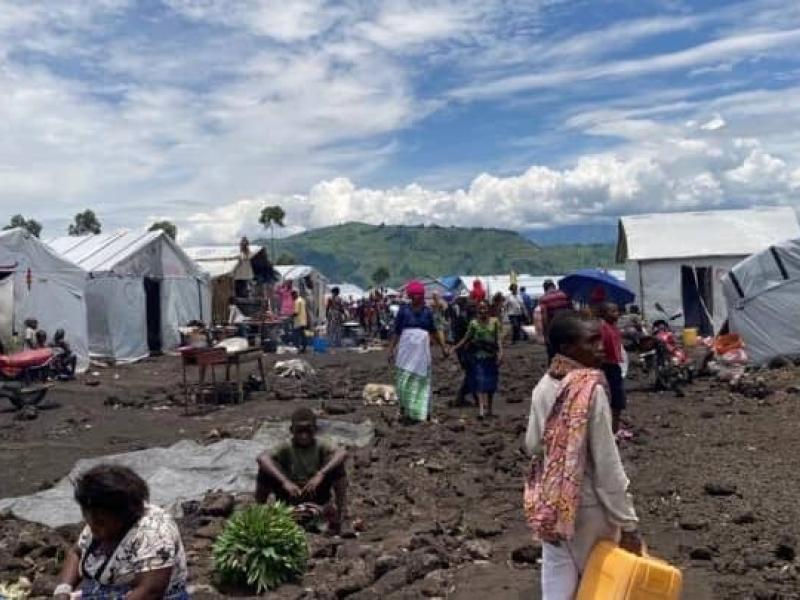 Le camp de Bulengo près de Goma au Nord-Kivu abritant plus de 100 000 personnes.
