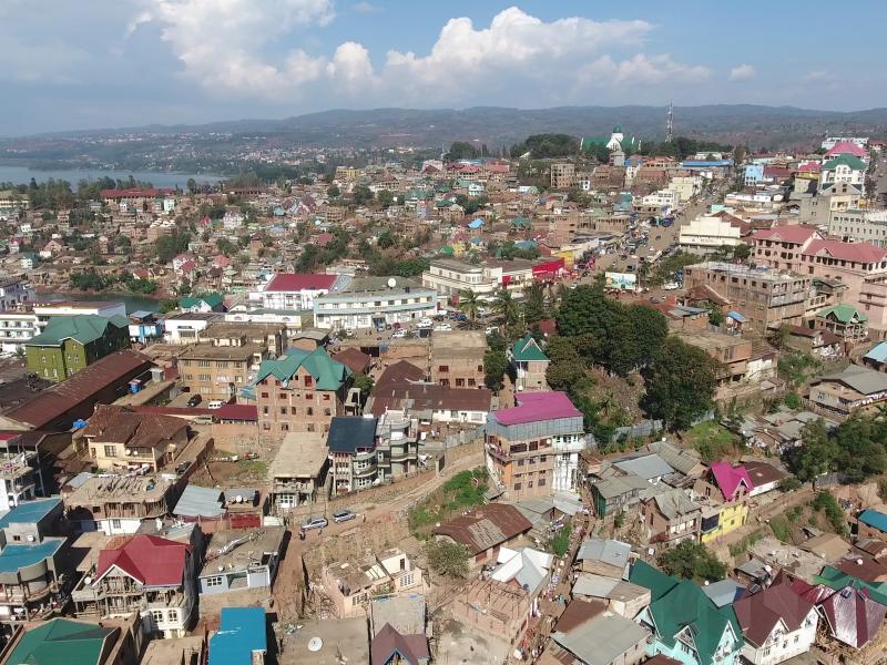 La ville de Bukavu, chef lieu de la province du sud-kivu.