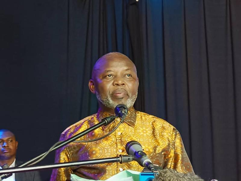 Vital Kamerhe lors de son allocution après sa désignation à nouveau comme Président national de l'Union pour la nation congolaise (UNC).