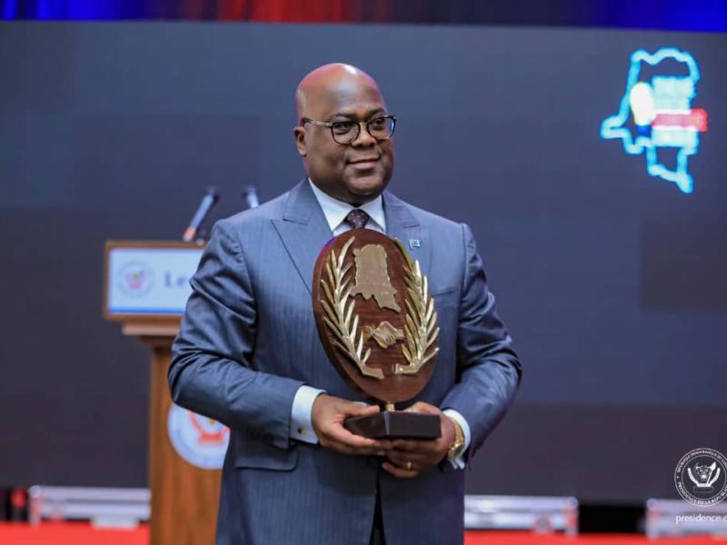 Le chef de l'État, Félix Tshisekedi à la clôture du conclave du génie civil congolais, mardi 29 août.