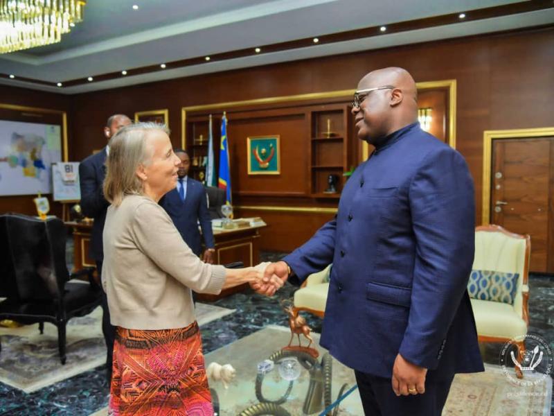 Le chef de l'État, Félix Tshisekedi et l'ambassadeur des USA, mercredi 02 août 2023.