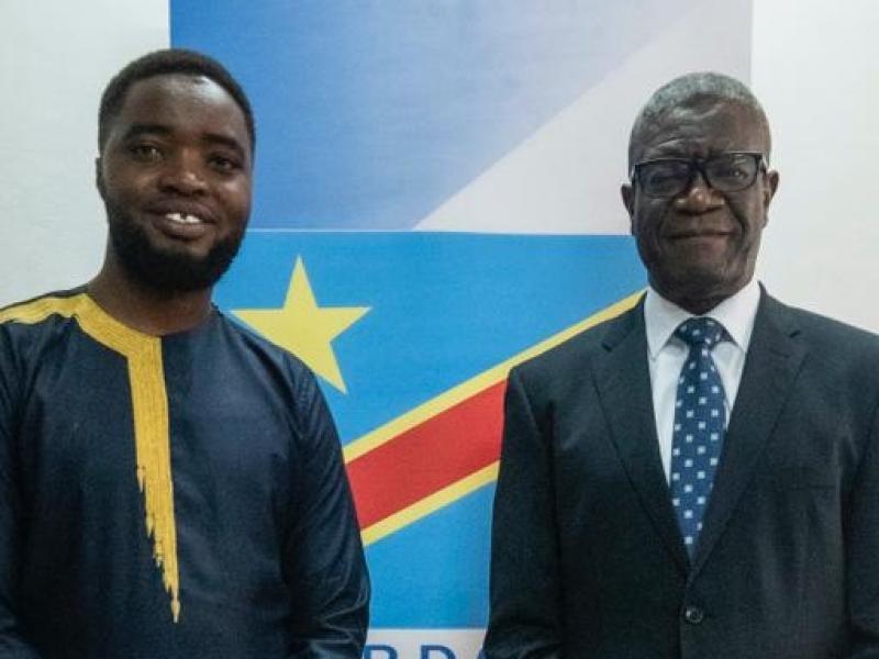 L'activiste Josué Wallay et le candidat à la présidentielle Denis Mukwege [photo d'illustration]