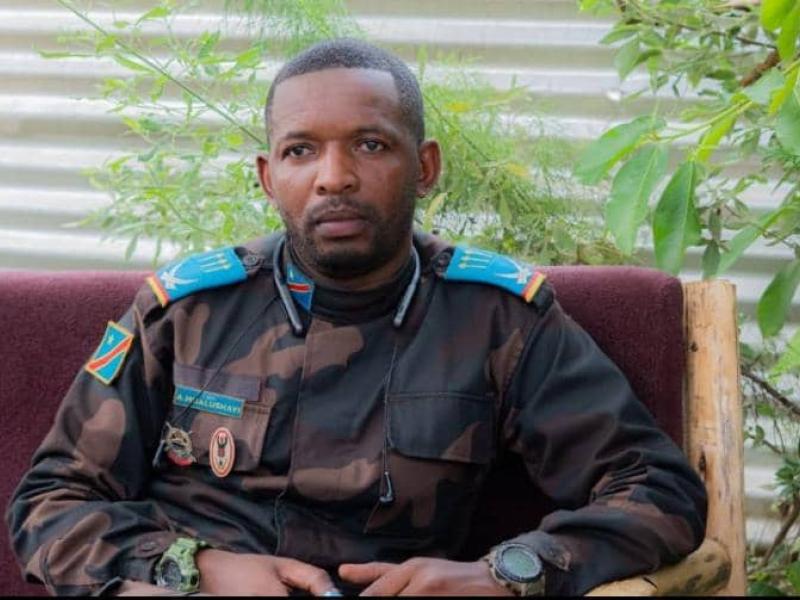 Capitaine Antony Mwalushay porte-parole des opérations sokola 1 grand-nord au Nord-Kivu