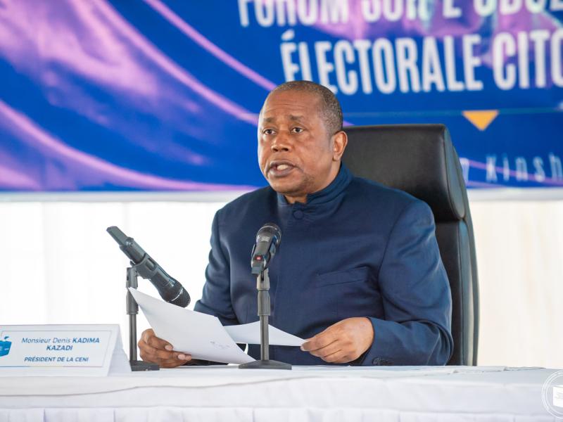 Le Président de la CENI, Denis Kadima au cours du forum sur l'observation électorale, jeudi 02 novembre 2023