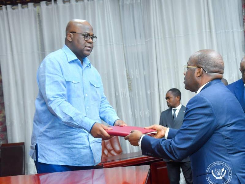 Cérémonie de la signature de l'accord présidée par le président Félix Tshisekedi