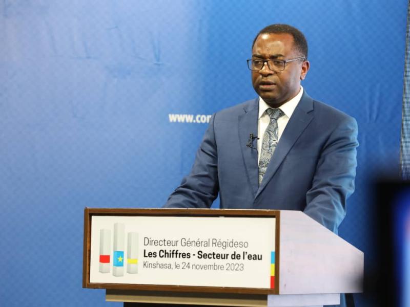 Le DG de la Regideso , David Tshilumba