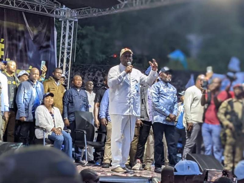 Le président sortant  Félix Tshisekedi à Goma