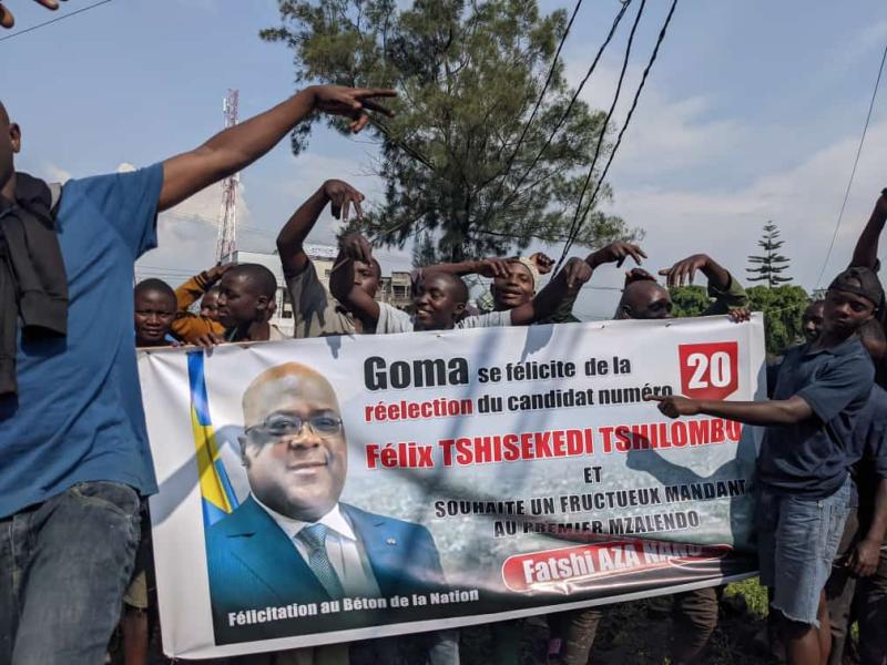 Un groupe des jeunes de Goma célébrant la victoire de Félix Tshisekedi [photo d'illustration]