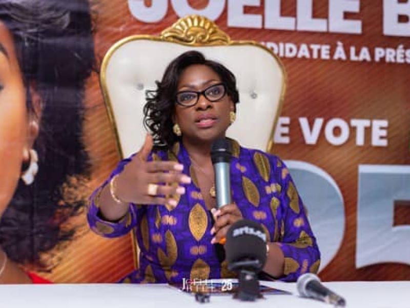 Joëlle Bile lors de son point de presse