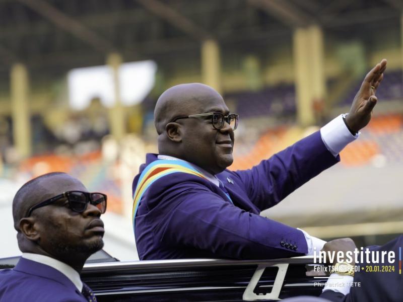Félix Tshisekedi lors de la prestation de serment au stade des martyrs 