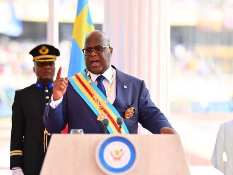 Félix Tshisekedi lors de son discours d'investiture pour son second mandat