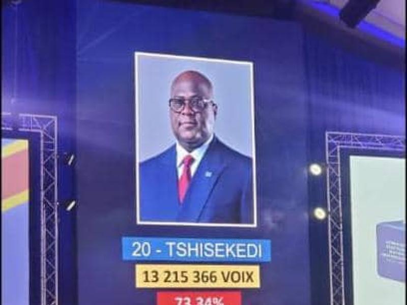 Félix Antoine Tshisekedi proclamé par la CENI, victorieux des élections du 20 décembre 2023 en République Démocratique du Congo