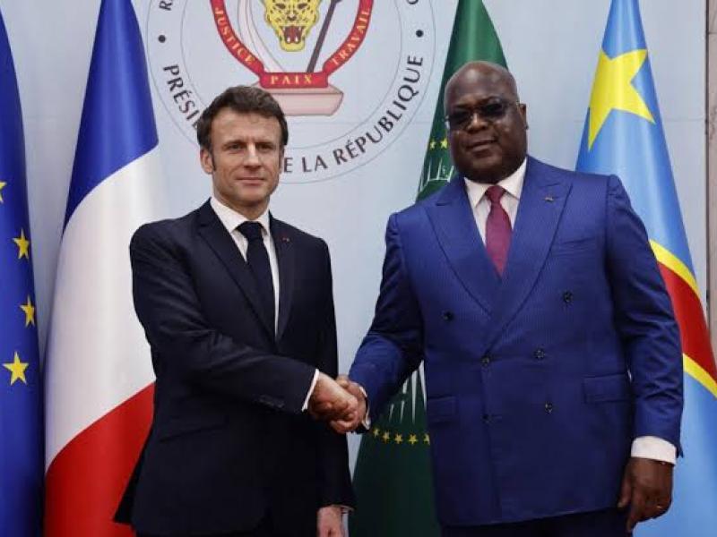 Le président français Emmanuel Macron et Félix Tshisekedi, président congolais [ Photo d'illustration].