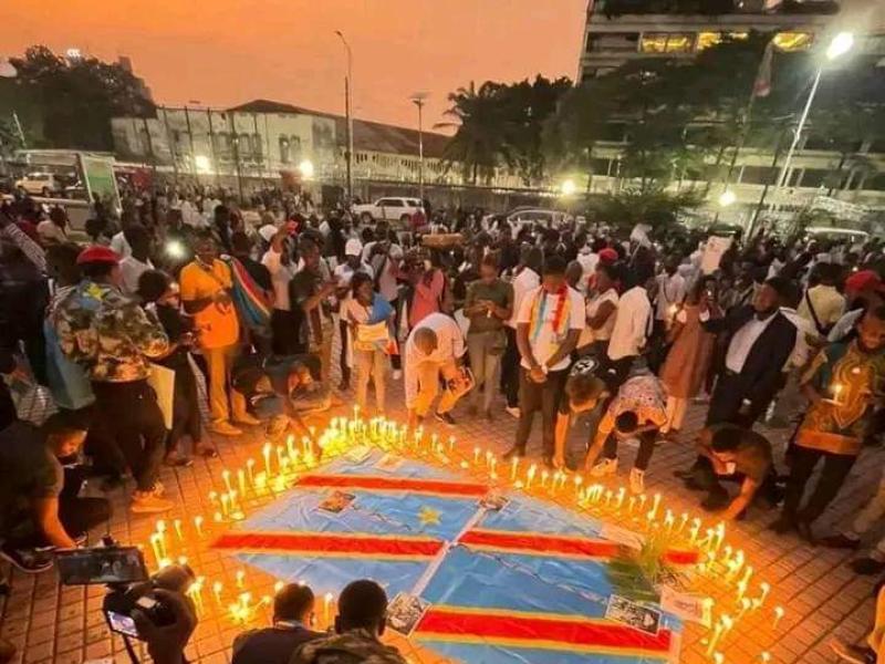Un rassemblement populaire organisé à Kinshasa contre l'agression rwandaise.