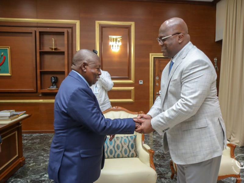 Sa divinité Simon Kimbangu Kiangani, Chef spirituel de l'Église kimbanguiste et le Président de la République Félix Tshisekedi