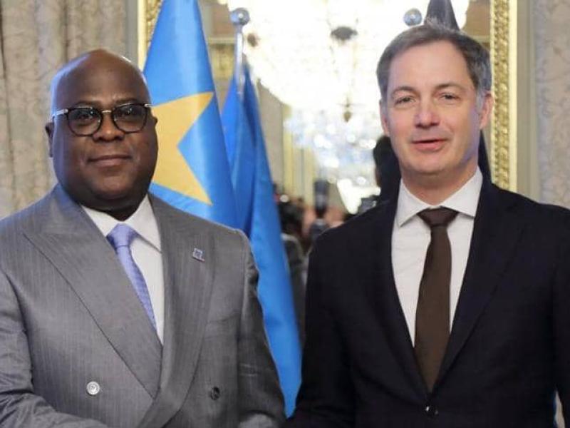 Le chef de l'État Félix Tshisekedi et le premier ministre belge Alexander De Croo.
