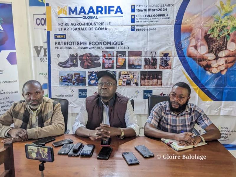 Les organisateurs de la foire Agro-industrielle et artisanale lors d'un point de presse à Goma [photo d'illustration]