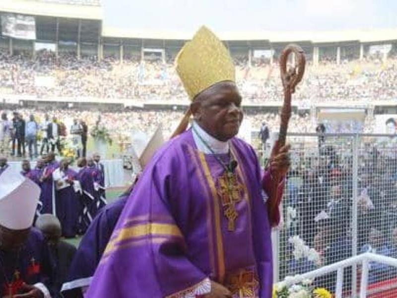 Fridolin Ambongo Besungu, archevêque de Kinshasa lors de la messe dite en mémoire d’Etienne Tshisekedi au stade des martyrs. [Photo d'illustration]