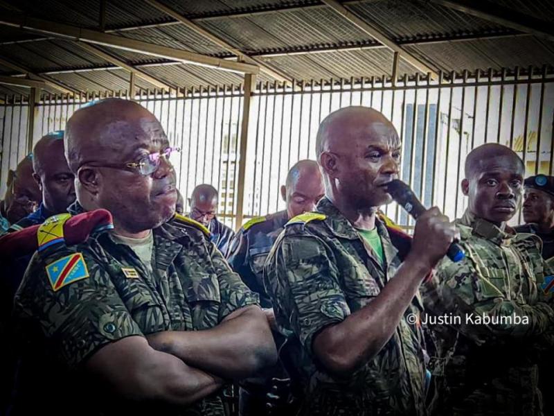 Quelques officiers militaires comparaissant au Tribunal Militaire du Nord-Kivu sur les tueries du 30 août 2023 dans la ville de Goma. Photo: Justin Kabumba