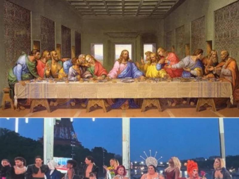 Une image de l'ouverture faisant penser à la Cène, "le dernier repas de Jésus avec ses apôtres".
