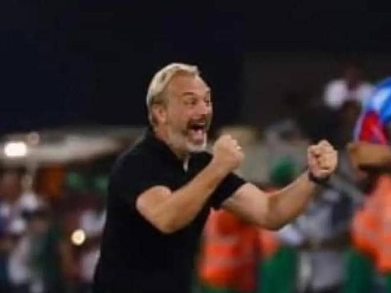 Le sélectionneur national de la RDC, Sébastien Desabre en pleine célébration d'un but. [Photo d'illustration].